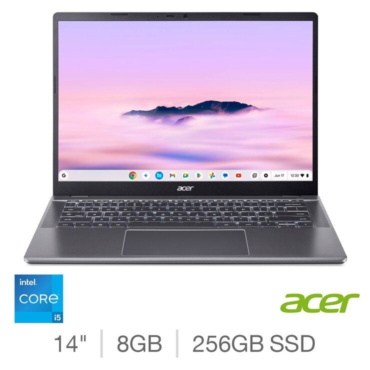 Acer Chromebook Plus 514, Intel Core i5, 8GB RAM, 256GB SSD, 14 Inch Laptop, NX.J5XEK.005