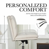 Elle Decor Gracie Criss-Cross Wide Office Chair, Cream