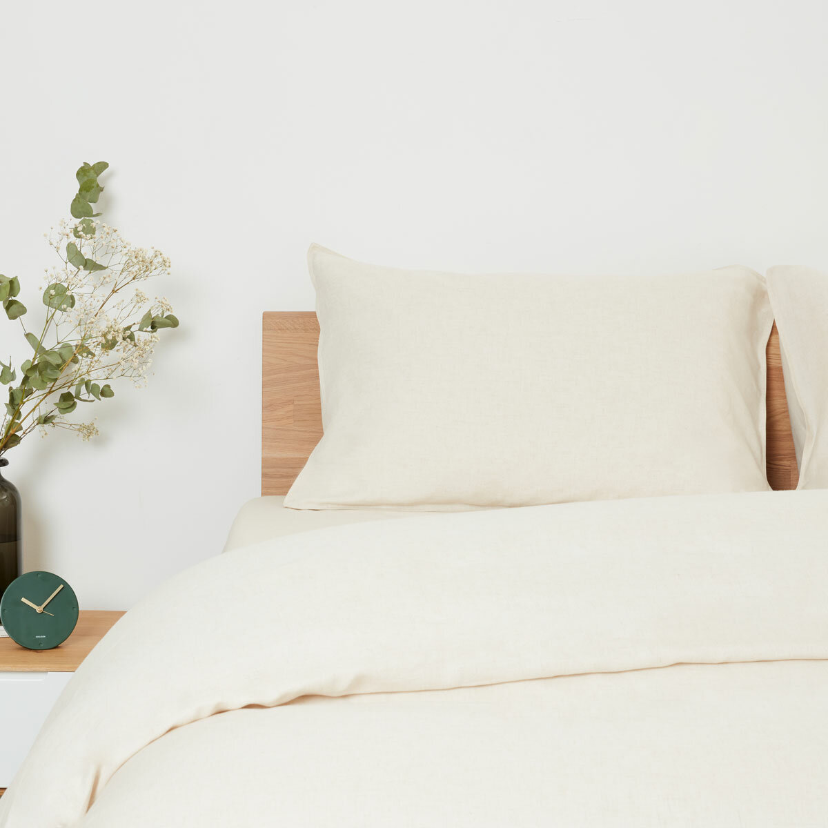 Panda Bamboo & French Linen Natural Duvet Cover Set in 3 Sizes Panda Bamboo & French Linen Natural Duvet Cover Set in 3 Sizes