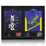 Luke Littler & Phil Taylor Signed Framed Shirt, inclduing 2 Photos