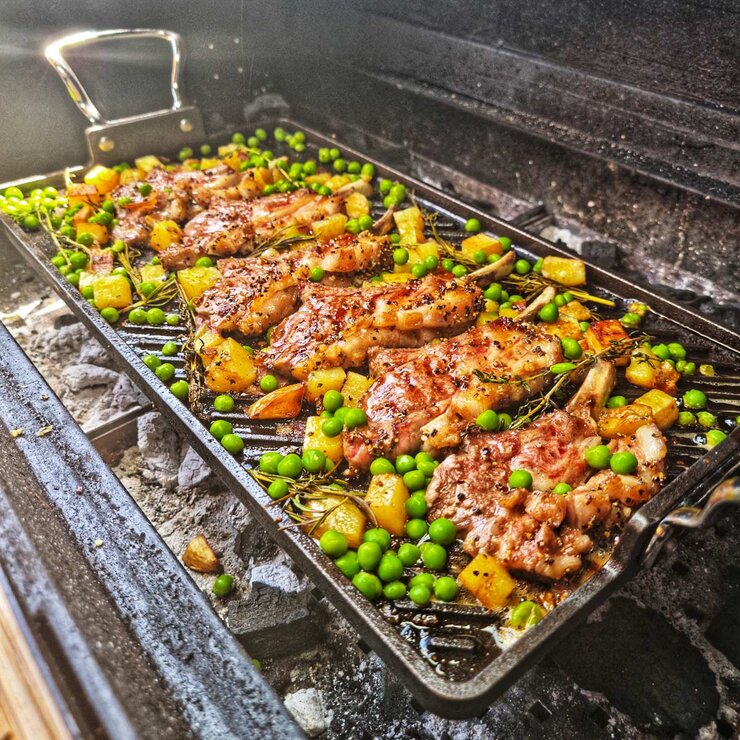 Samuel Groves Britania Cast Iron Double Burner Griddle, 45 x 25 cm