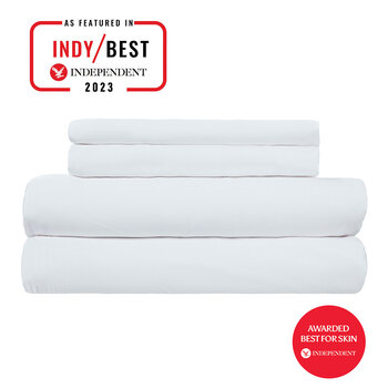 Luff 700 Thread Count 100% Organic Bamboo Deep Fitted White Sheet, in 4 Sizes
