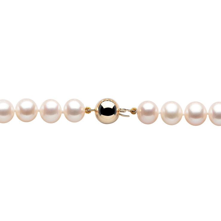 7-7.5mm Cultured Freshwater White Pearl Necklace, 18ct Yellow Gold 7-7.5mm Cultured Freshwater White Pearl Necklace, 18ct Yellow Gold
