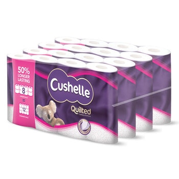 Cushelle Quilted 3-Ply Longer Rolls Toilet Tissue, 4 x 8 Pack (236 Sheets) Cushelle Quilted 3-Ply Longer Rolls Toilet Tissue, 4 x 8 Pack (236 Sheets)