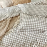 Yard Barton 100% Cotton Natural Gingham Duvet Cover Set in 4 Sizes Yard Barton 100% Cotton Natural Gingham Duvet Cover Set in 4 Sizes