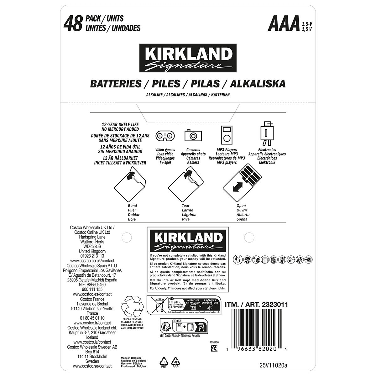 Kirkland Signature Alkaline AAA Batteries - 48 pack Kirkland Signature Alkaline AAA Batteries - 48 pack