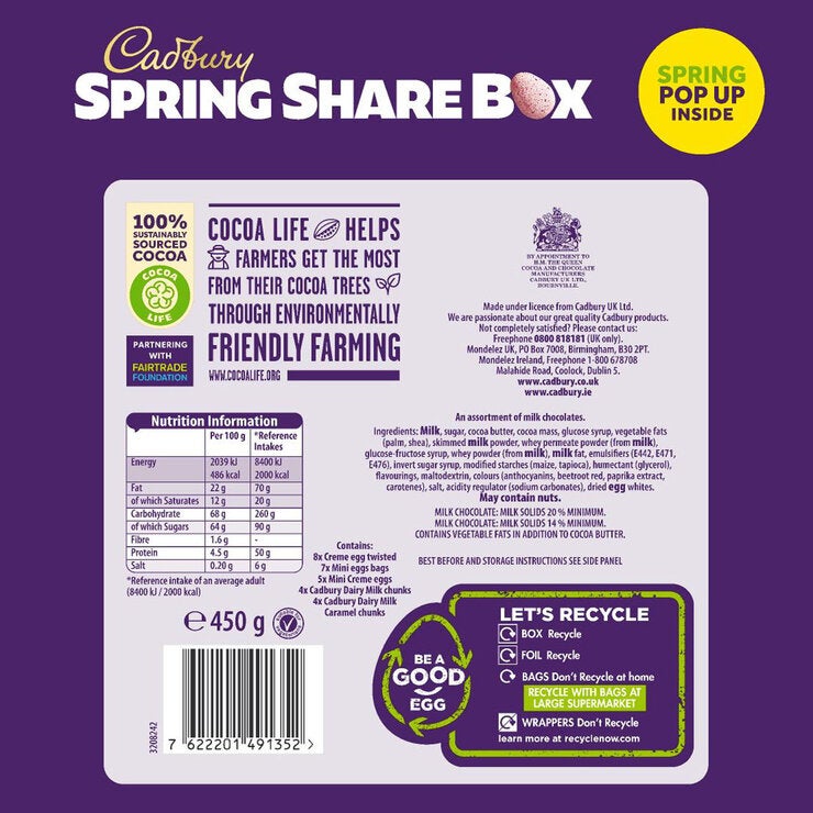 Cadburys Spring Share Box, 2 x 450g Cadburys Spring Share Box, 2 x 450g
