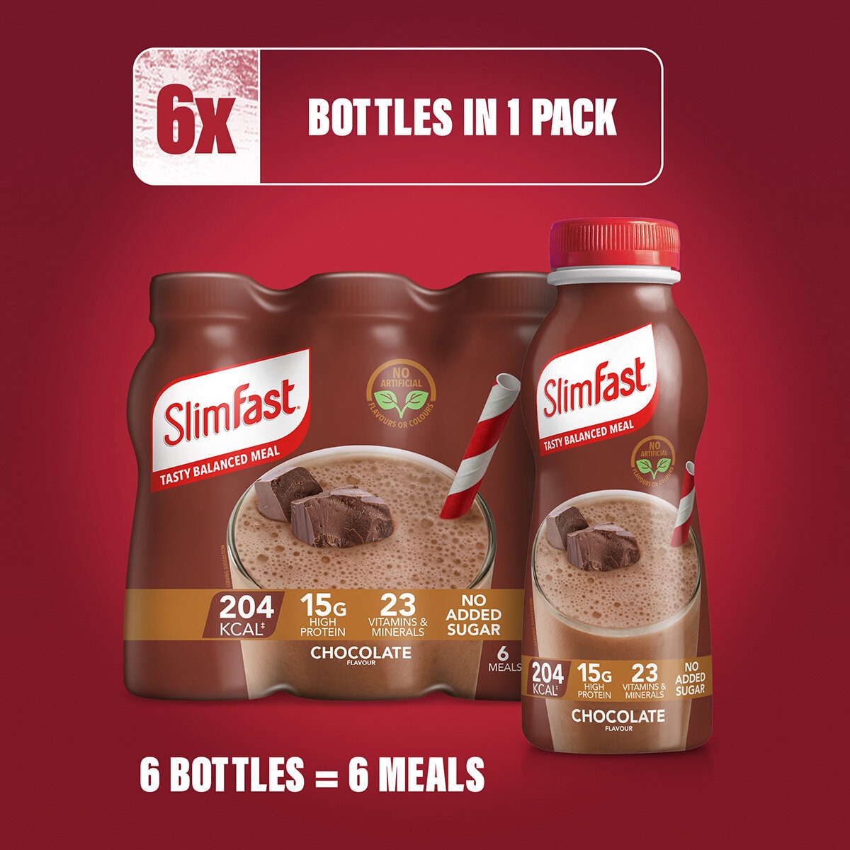 six bottles in one pack