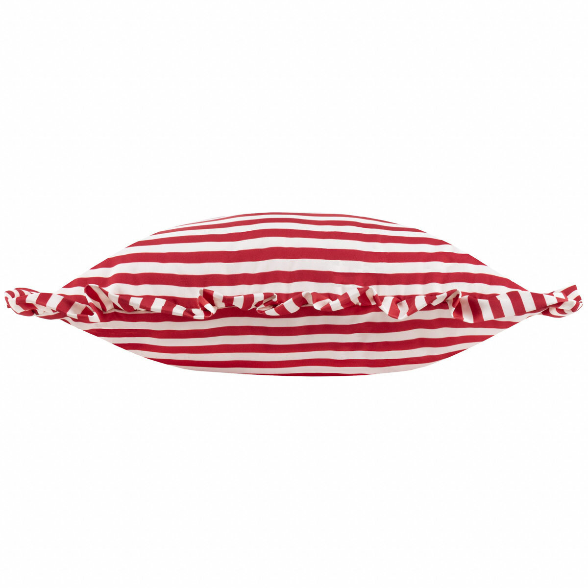 Wylder Millie Ruffle Red Striped Indoor Outdoor Cushion, 50 x 50 cm