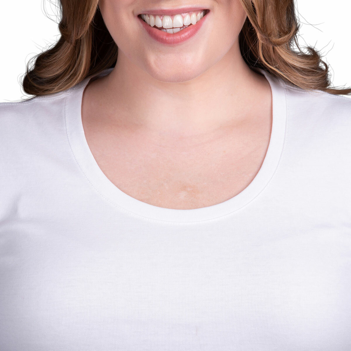 Kirkland Signature Ladies Scoop Neck Pima Tee in White