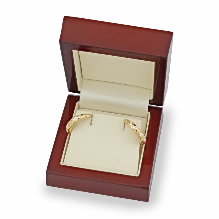 0.24ctw Round Brilliant Cut Diamond Hoop Earrings, 14ct Yellow Gold