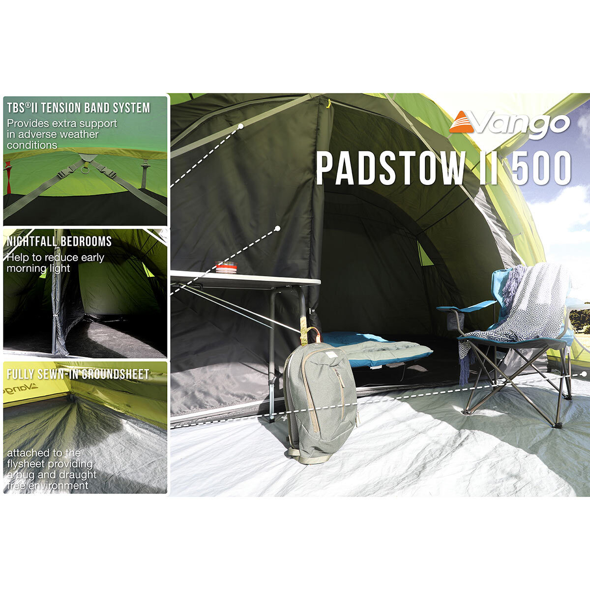 Vango Padstow II 500 5 Person Family Tent