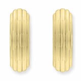 14ct Yellow Gold Fluted Textured Hoop Earrings