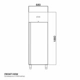 Contender FZU004 Commercial 600L Single Door Catering Freezer, D Rated in Stainless Steel