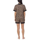 DKNY Ladies Notch Collar 3 Piece PJ Set in Animal Print