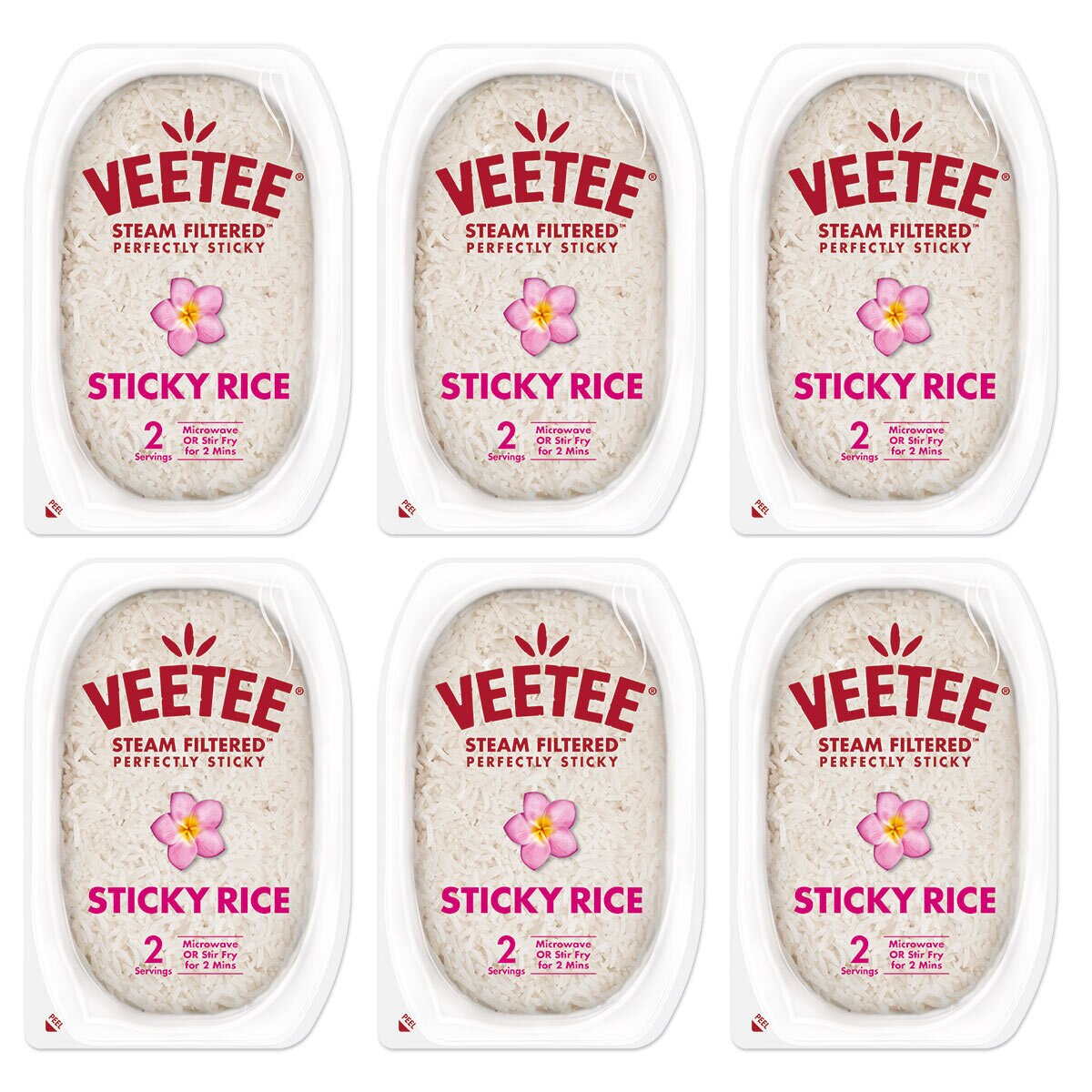 Veetee Heat & Eat Sticky Rice, 6 x 300g Costco UK