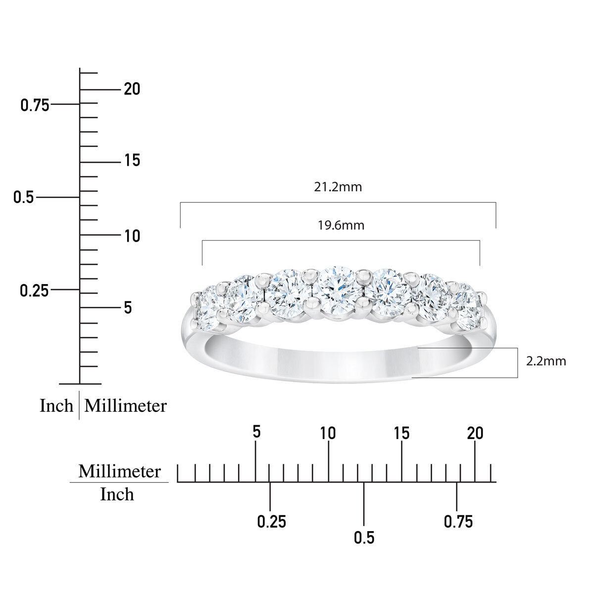 .80ctw Platinum 7 Stone Band