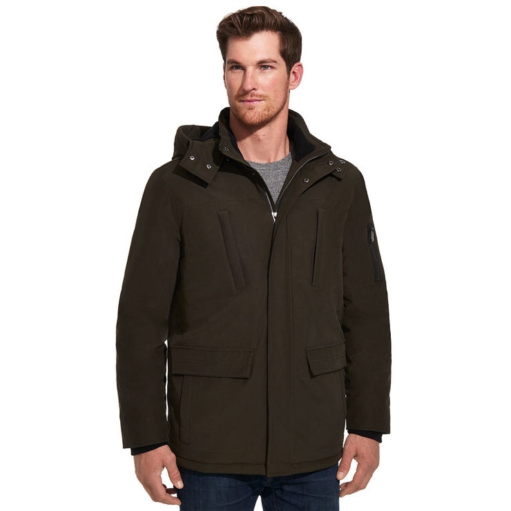 Weatherproof Men's Techno Cotton Hooded Parka in Green Costco UK