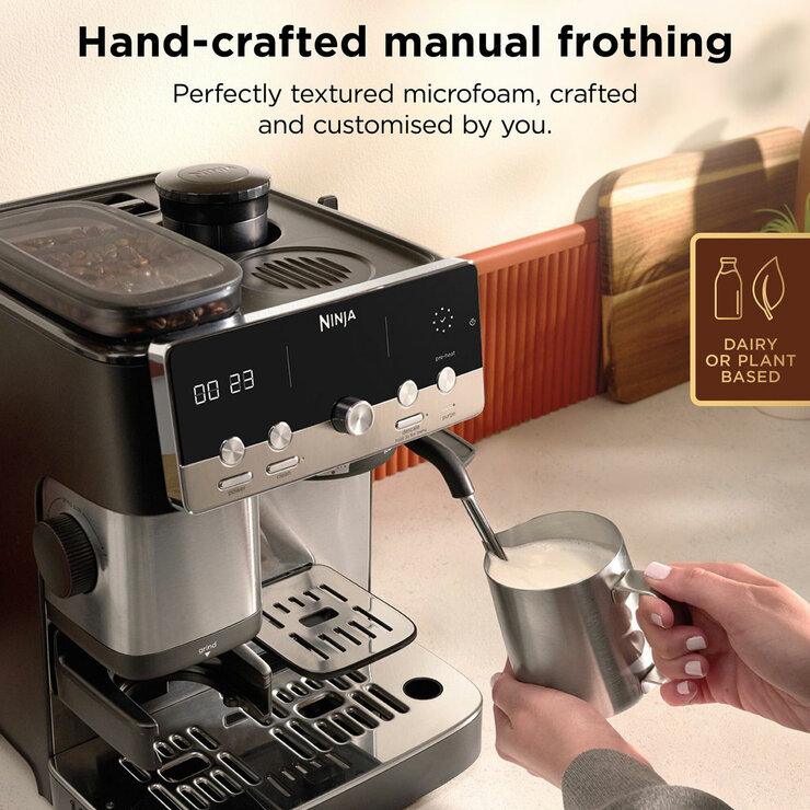 Lifestyle image showing hand crafted manual frothing Lifestyle image showing hand crafted manual frothing