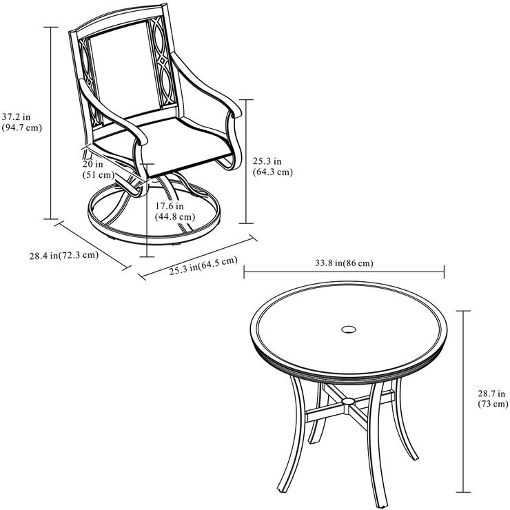 Agio Eldorado 3 Piece Sling Bistro Café Set Costco UK