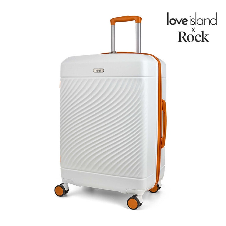 ROCK Love Island Medium Suitcase White / Orange ROCK Love Island Medium Suitcase White / Orange