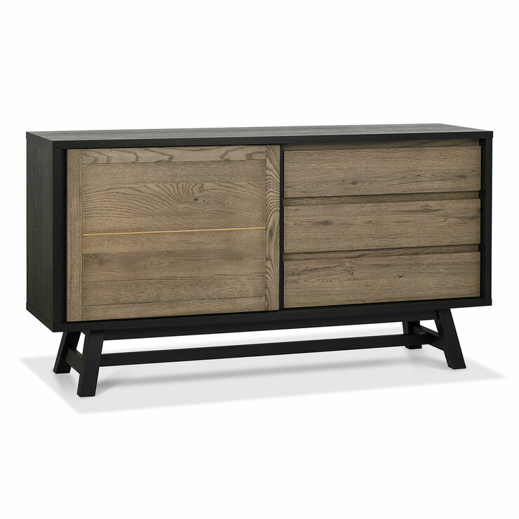 Bentley Designs Camden Weathered Oak & Peppercorn Wide Sideboard