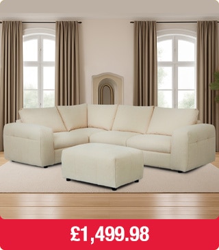Harper Cream 5 Piece Modular Fabric Sofa with Ottoman