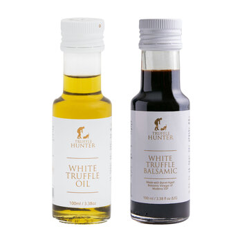 TruffleHunter White Truffle Oil & White Truffle Balsamic Vinegar Duo, 2 x 100ml