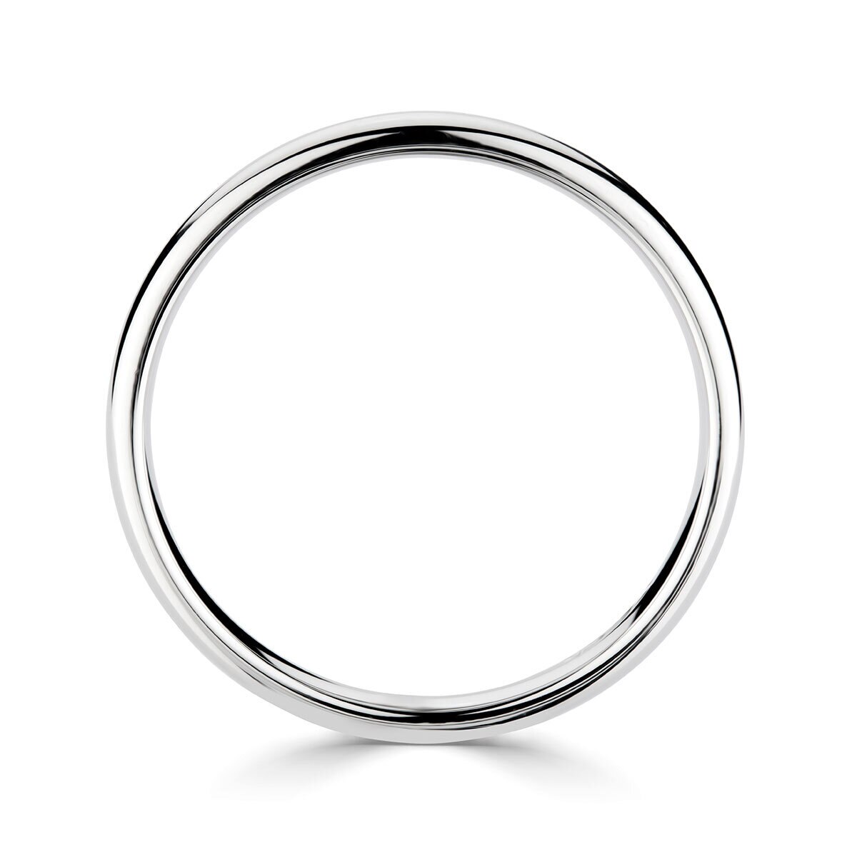 3.0mm Basic Light Court Wedding band. 18ct White Gold