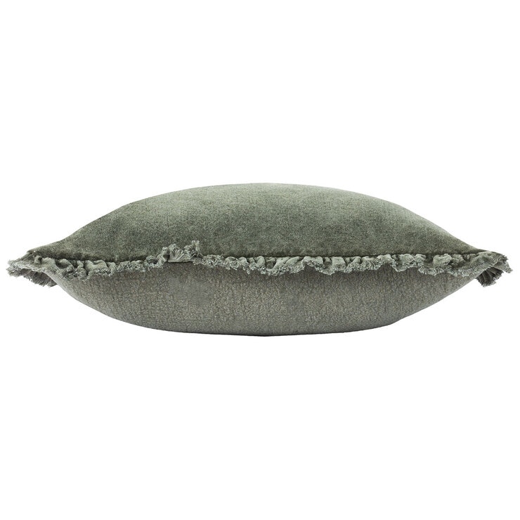 Furn Bertie Velvet Feather Fill Cushion 2 Pack in Moss, 45 x 45 cm