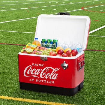 Coca-Cola 51L Stainless Steel Ice Chest with Bottle Opener 85 Can