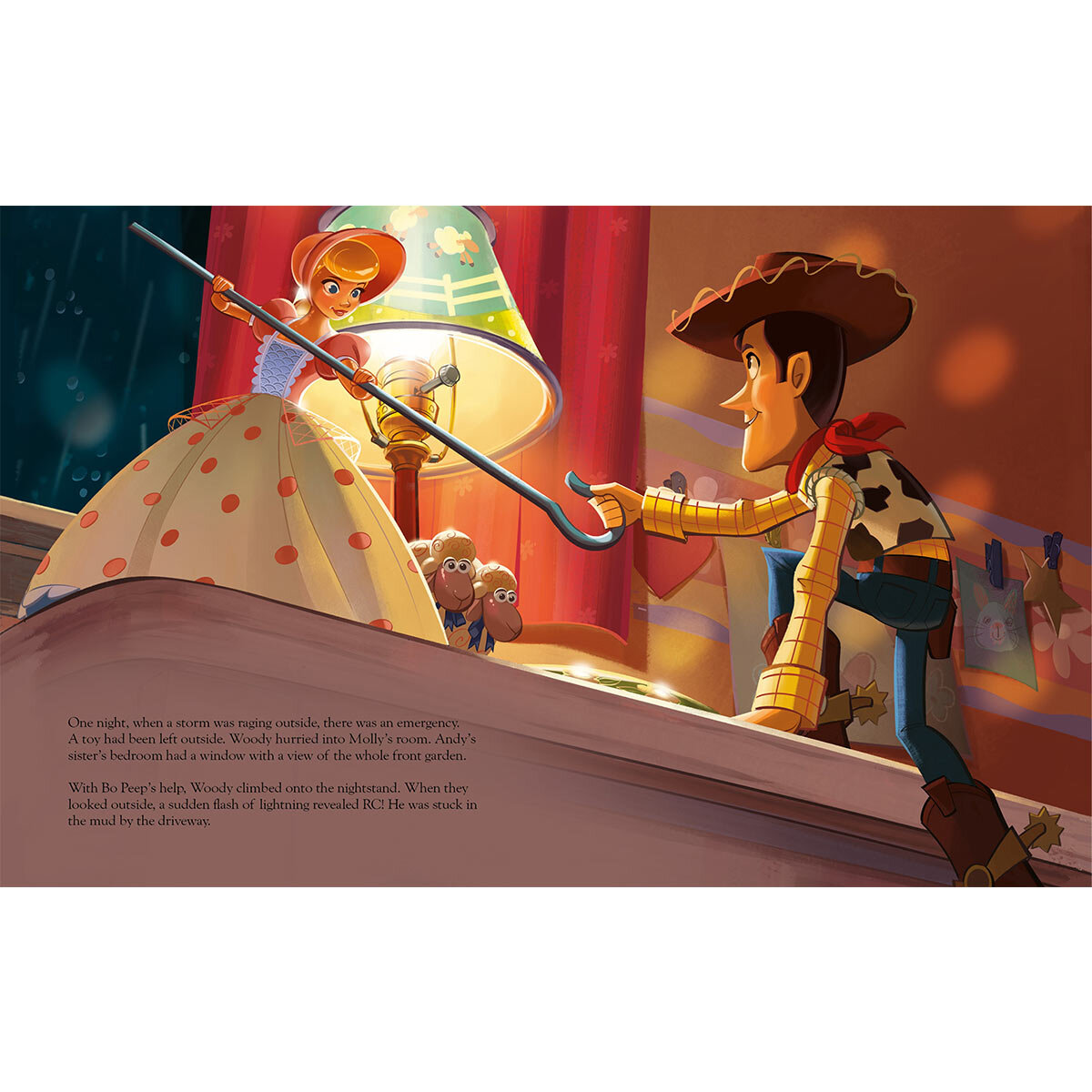 page spread of toy story