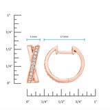 0.25ctw Cross Hoop Diamond Earrings, 14k Rose Gold