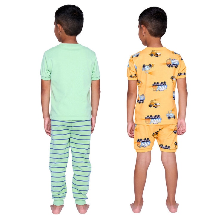 Pekkle Summer Pyjama 4 Piece Set in Construction, 3 Years