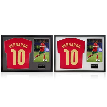 Bernardo Silva Signed Framed Portugal Football Shirt including 1 Photo in 2 Options: White or Black Mount