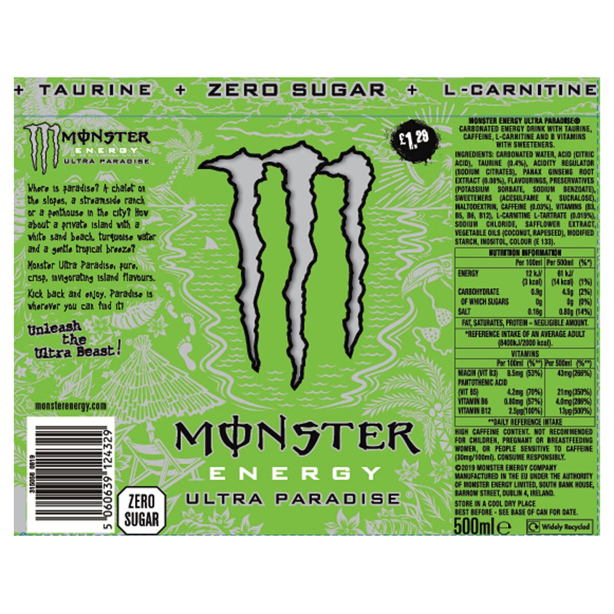 Monster Energy Ultra Paradise, 12 x 500ml Costco UK