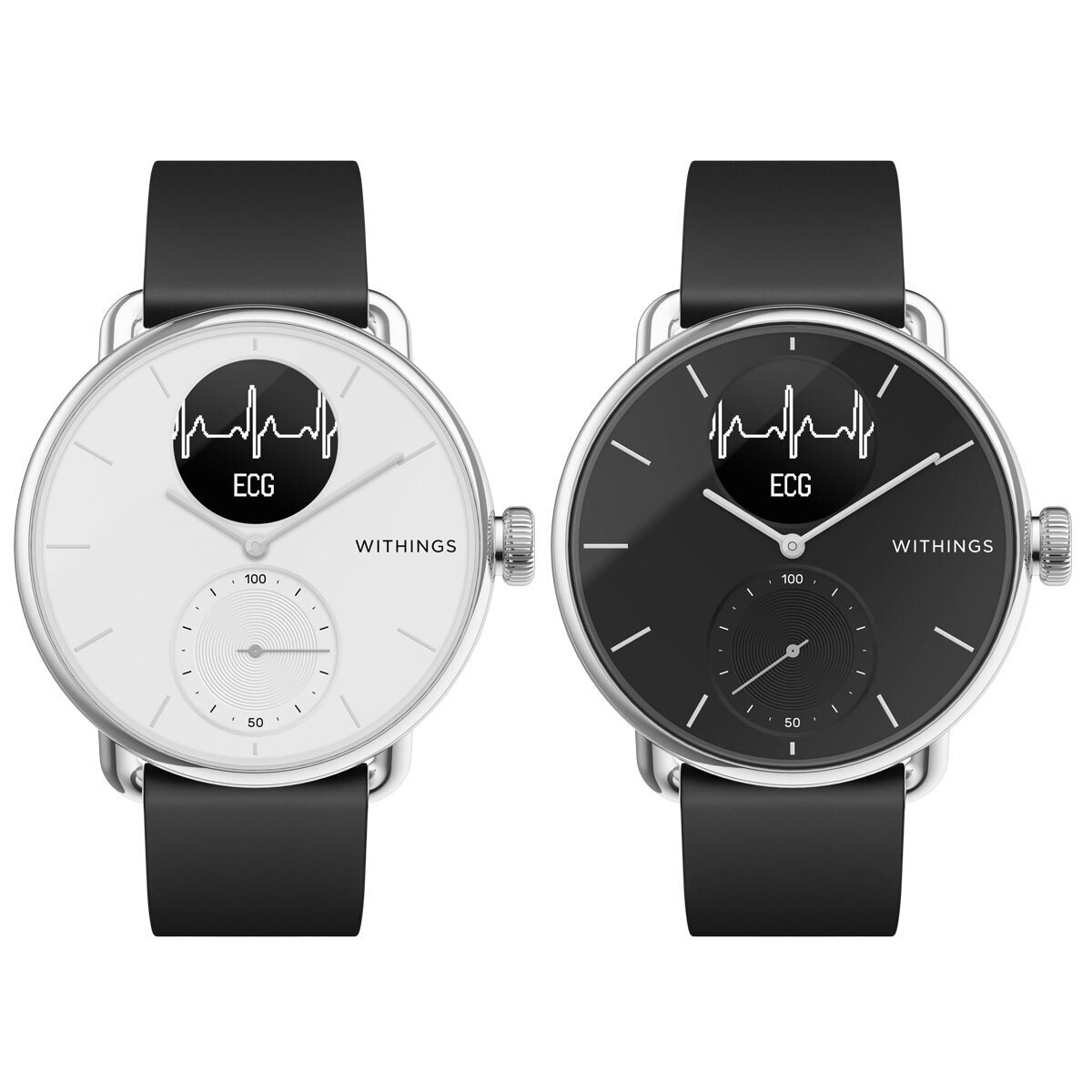 Withings Scanwatch 38mm, Hybrid SmartWatch with ECG, Heart Rate an