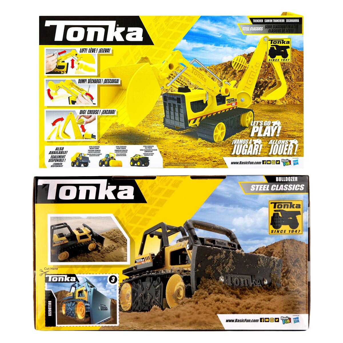 Buy Tonka Steel Classics Bulldozer & Trencher Bundle Combined Image at Costco.co.uk