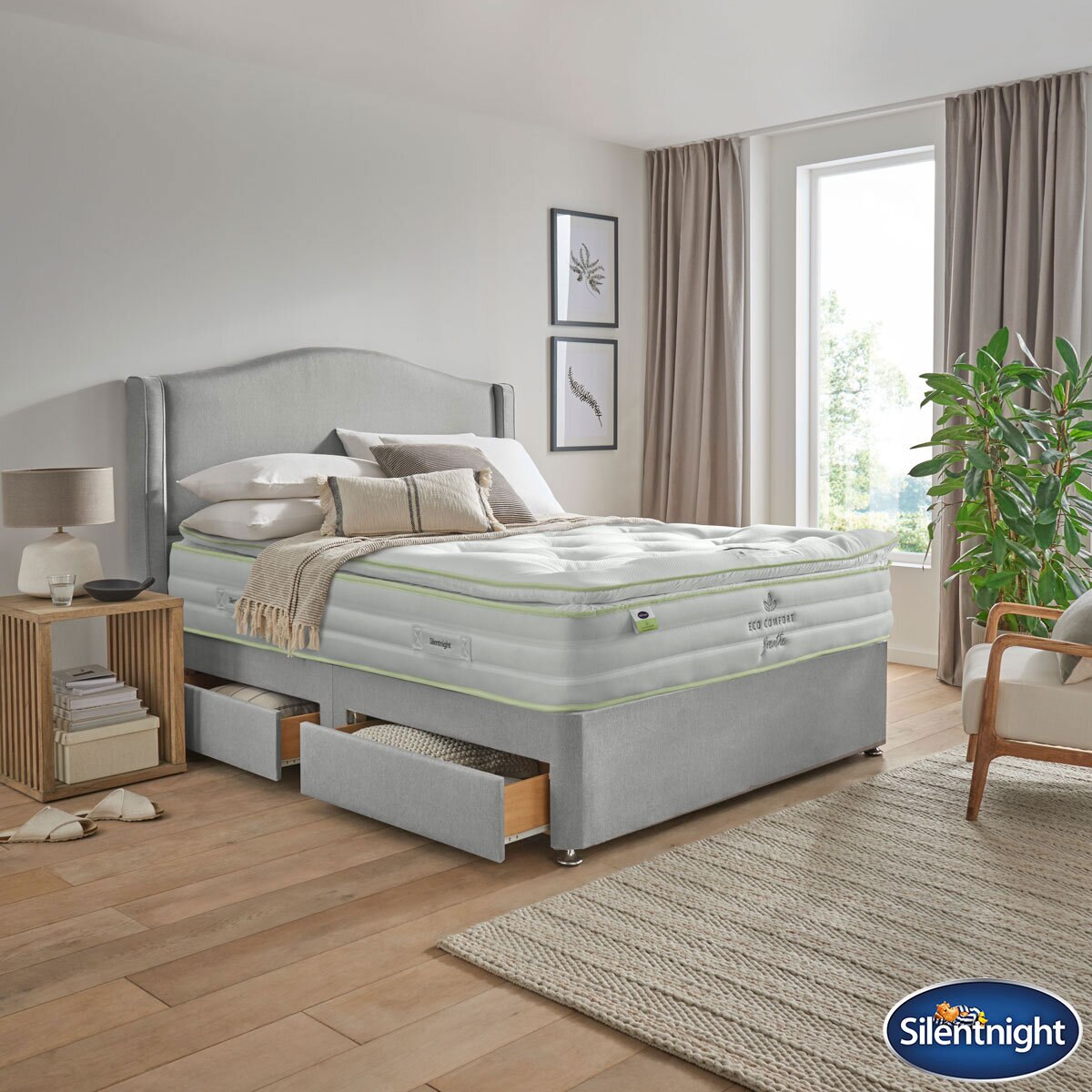 Silentnight 2200 Eco Comfort Breathe Mattress & Slate Gre...