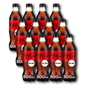 Coca Cola Zero Sugar PMP £1.40, 12 x 500ml