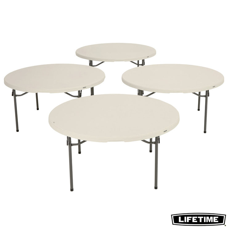 Lifetime 60 5ft Round Commercial, Round Fold Up Table Costco