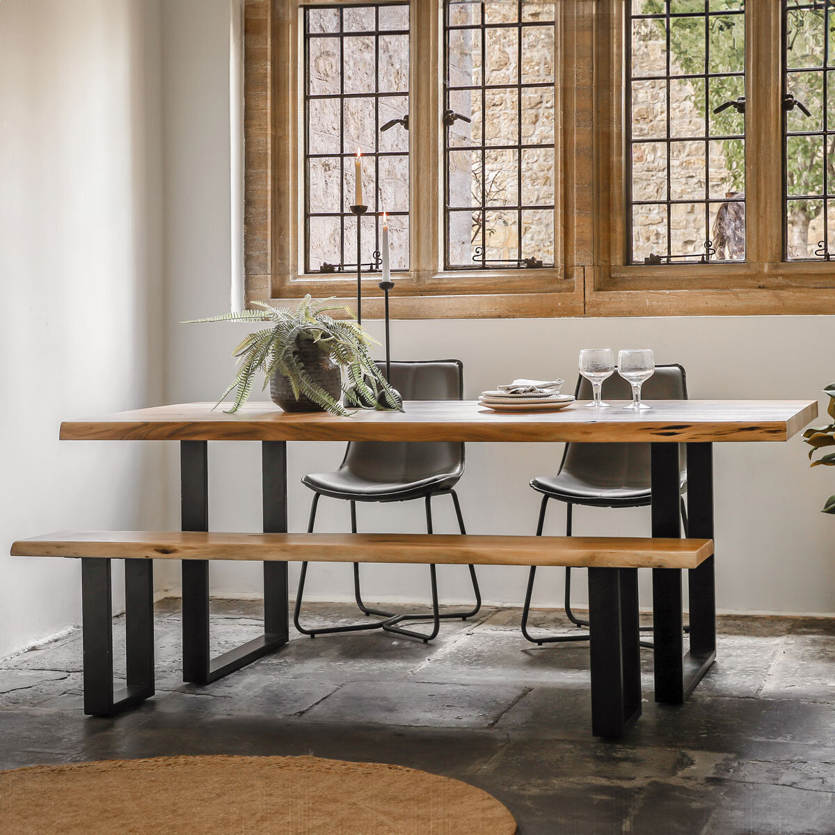 Gallery Chisbury Acacia Live Edge Dining Table, Seats 4-6