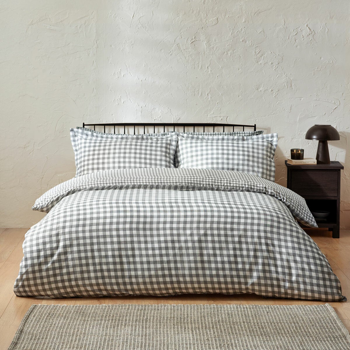 Yard Barton 100% Cotton Grey Gingham Duvet Cover Set in 4 Sizes Yard Barton 100% Cotton Grey Gingham Duvet Cover Set in 4 Sizes