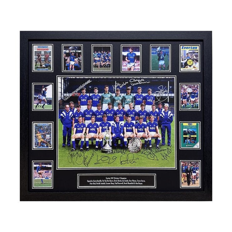 Everton Signed Framed 1987 Champions by x12 Football Players Photo Everton Signed Framed 1987 Champions by x12 Football Players Photo