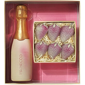 Choc on Choc Strawberries and Prosecco Bottle, 375g
