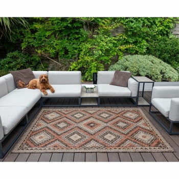 Concept Looms Sumac Brown Rust Indoor Outdoor Rug, in 3 Sizes