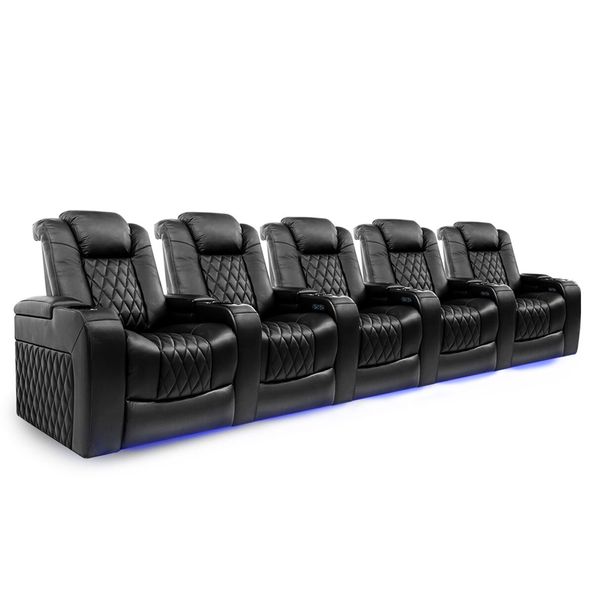 Valencia Home Theatre Seating Tuscany Row of 5 Chairs, Black