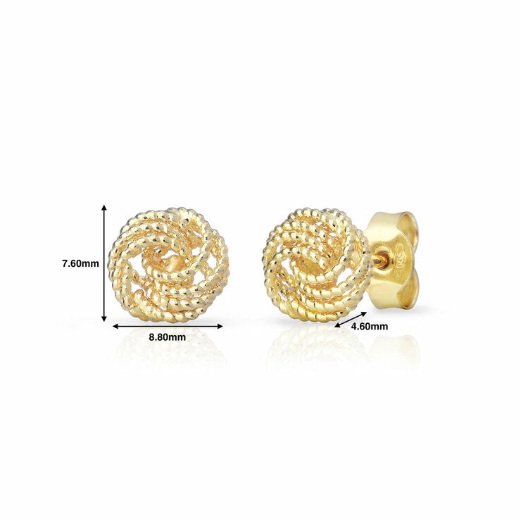 14ct Yellow Gold Diamond Cut Knot Earrings 14ct Yellow Gold Diamond Cut Knot Earrings
