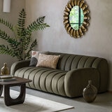 Gallery Coste Green Fabric 3 Seater Sofa