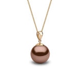 Choclate Brown Tahitian Pendant, 18ct Yellow Gold